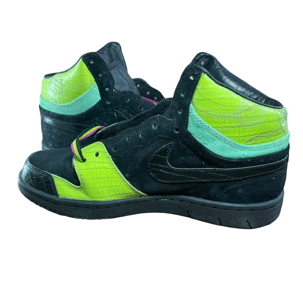 Nike Le Terme Swoosh Black and Green Sneakers‎ 313385-003 Men's SIZE 8.5 - Picture 3 of 13